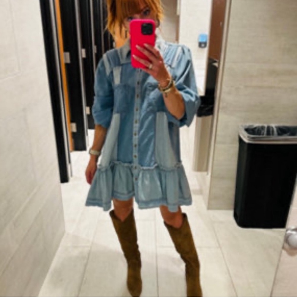 Free People Denim Dress, New - Picture 2 of 5